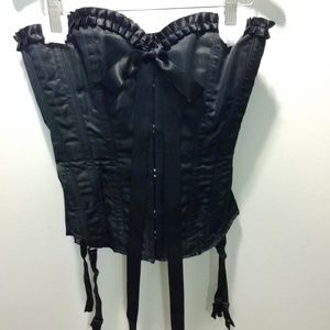 BLACK SATIN CORSET